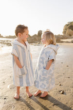 Mebie Baby Seaside Stripe Zip - Up Organic Cotton Beach Poncho - 