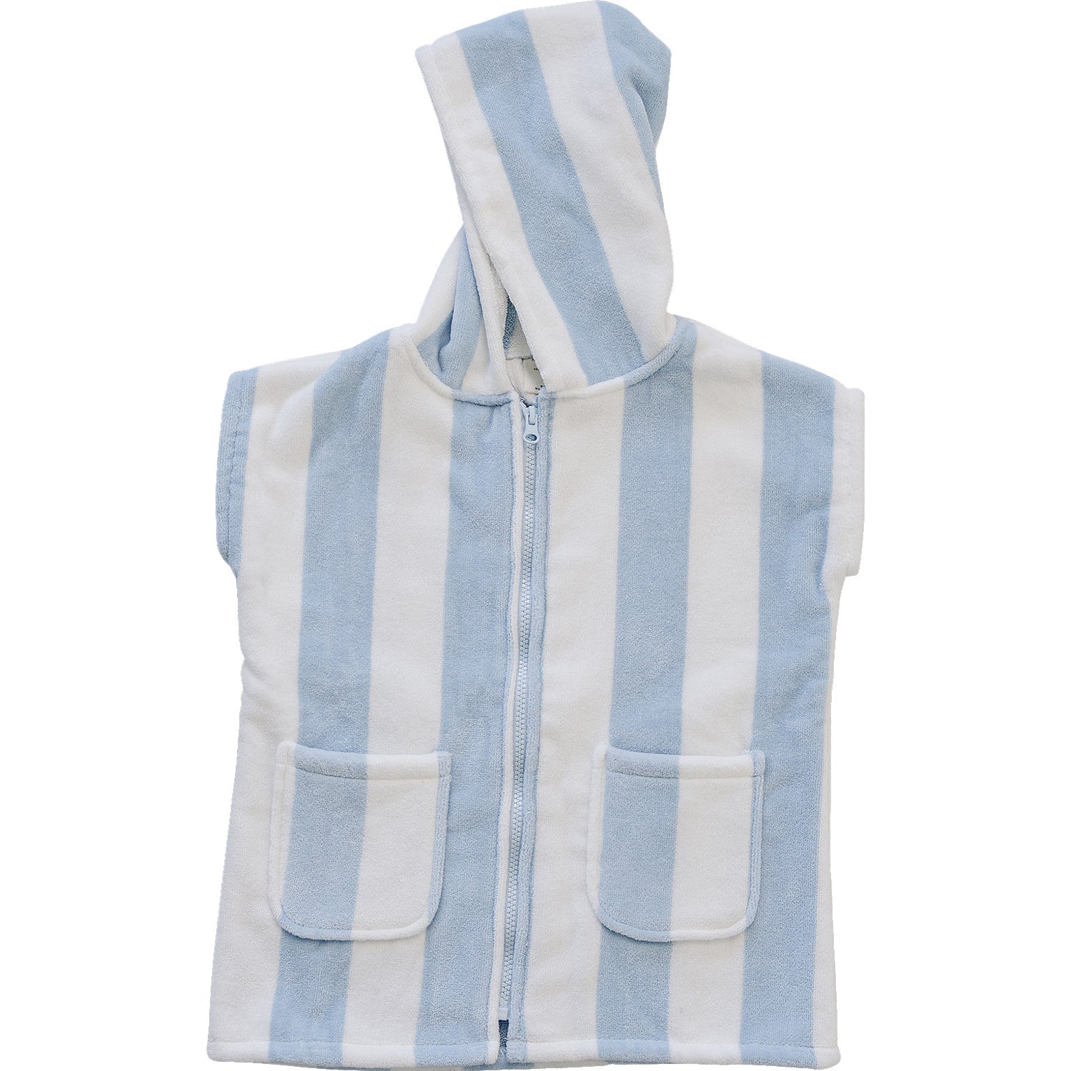 Mebie Baby Seaside Stripe Zip - Up Organic Cotton Beach Poncho - 