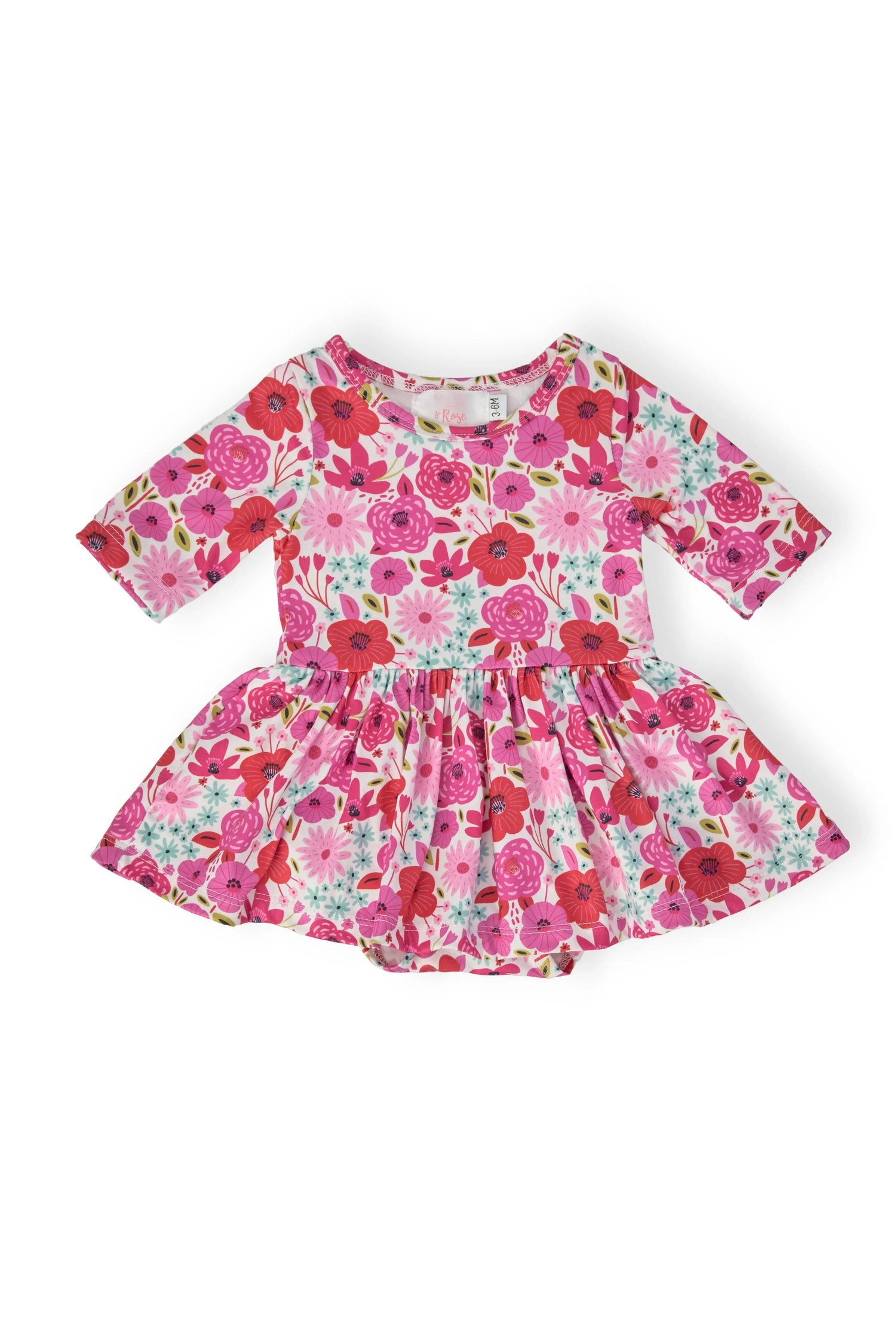 Mila & Rose ® Secret Garden Three Quarter Sleeve Twirl Bodysuit By Mila And Rose - 