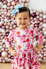Mila & Rose ® Secret Garden Three Quarter Sleeve Twirl Bodysuit By Mila And Rose - 