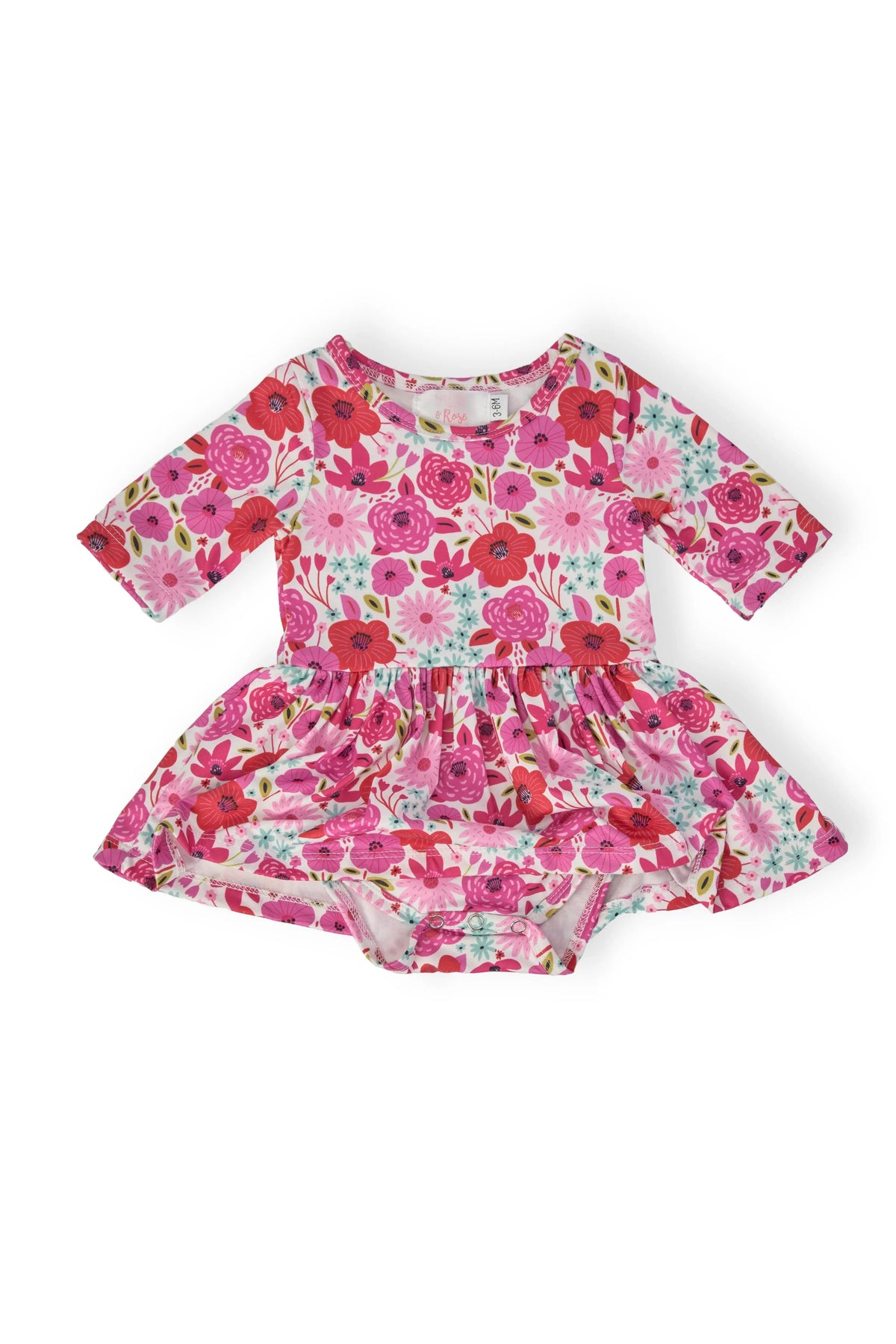 Mila & Rose ® Secret Garden Three Quarter Sleeve Twirl Bodysuit By Mila And Rose - 