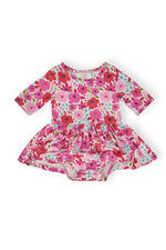 Mila & Rose ® Secret Garden Three Quarter Sleeve Twirl Bodysuit By Mila And Rose - 