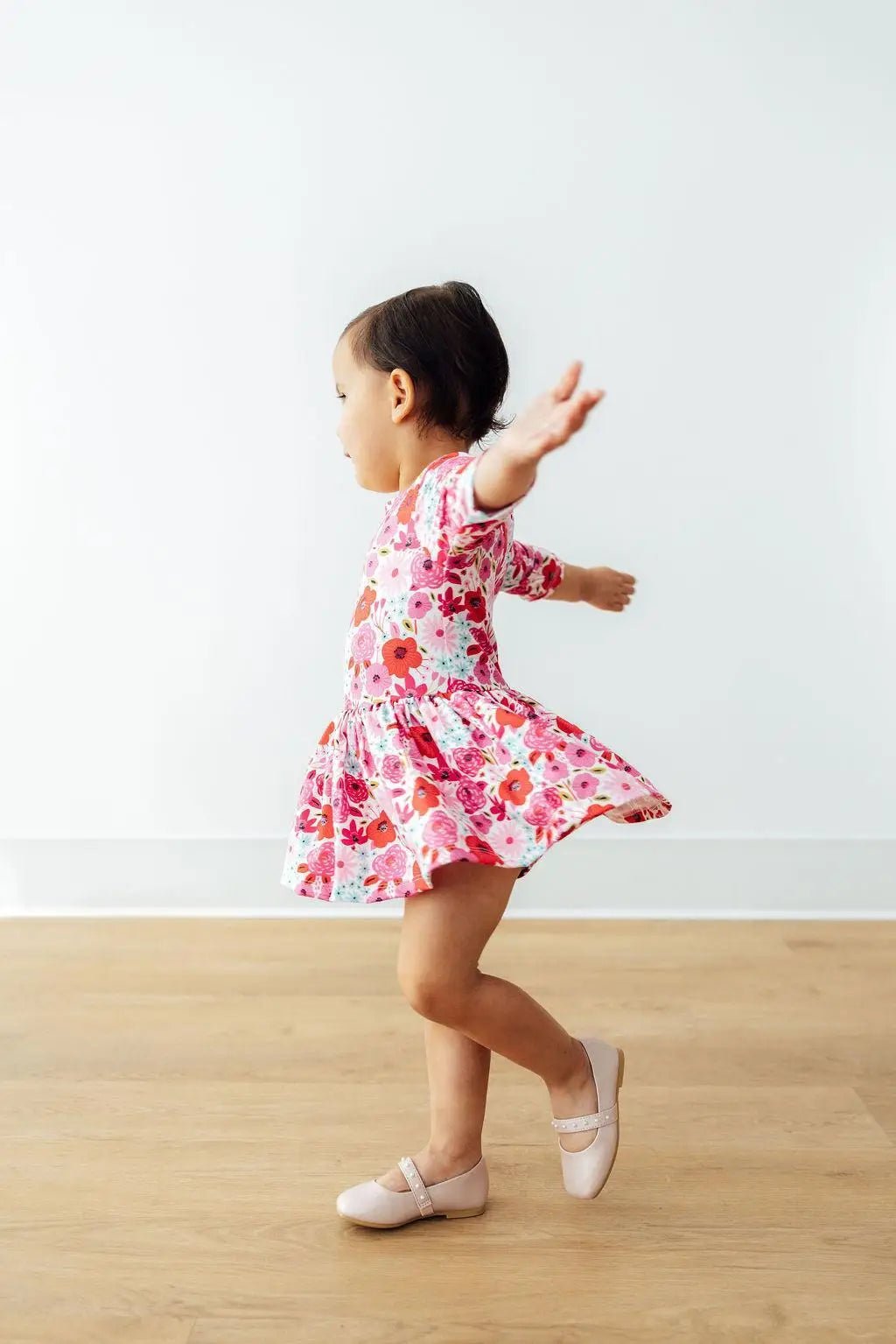 Mila & Rose ® Secret Garden Three Quarter Sleeve Twirl Bodysuit By Mila And Rose - 