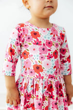 Mila & Rose ® Secret Garden Three Quarter Sleeve Twirl Bodysuit By Mila And Rose - 