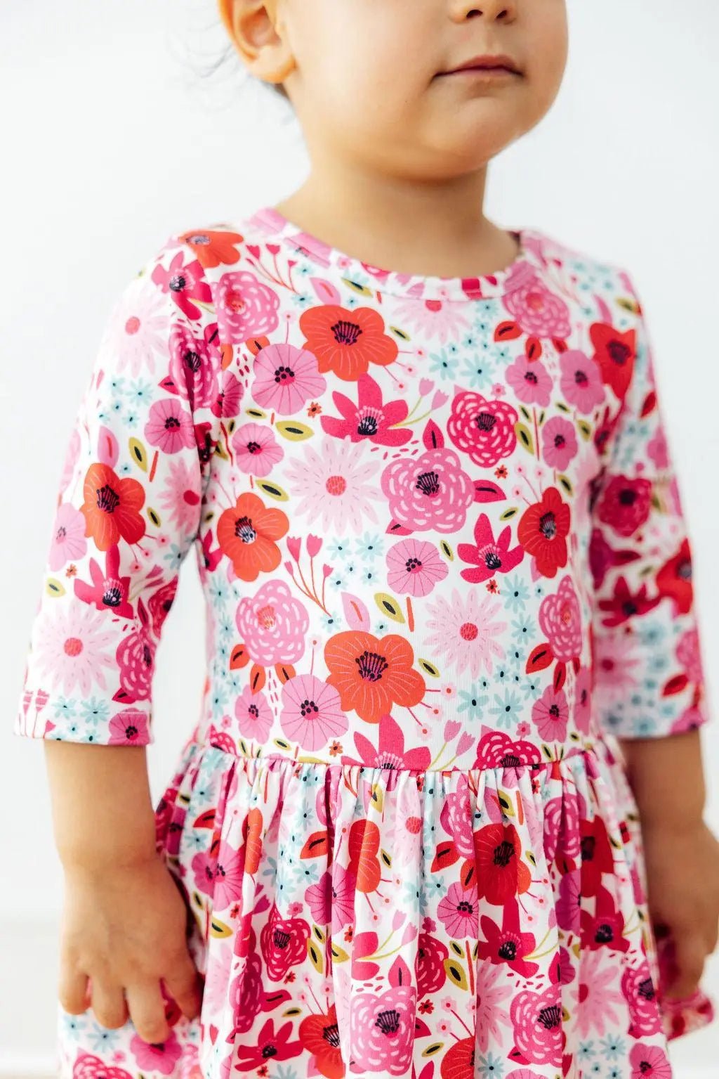 Mila & Rose ® Secret Garden Three Quarter Sleeve Twirl Bodysuit By Mila And Rose - 