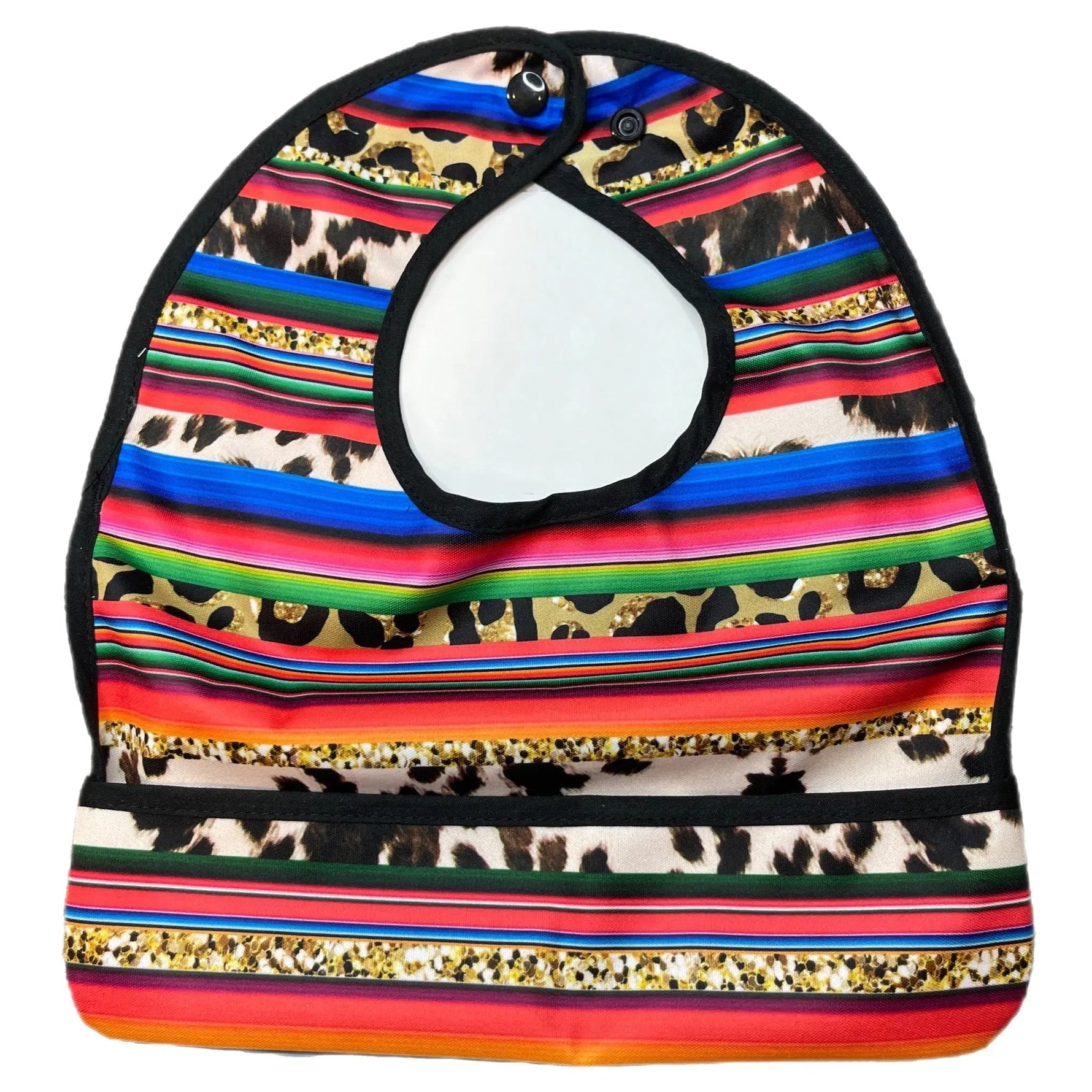 Texas Tushies Serape Fun The Flip Bib With Pocket For Drool Catching - 
