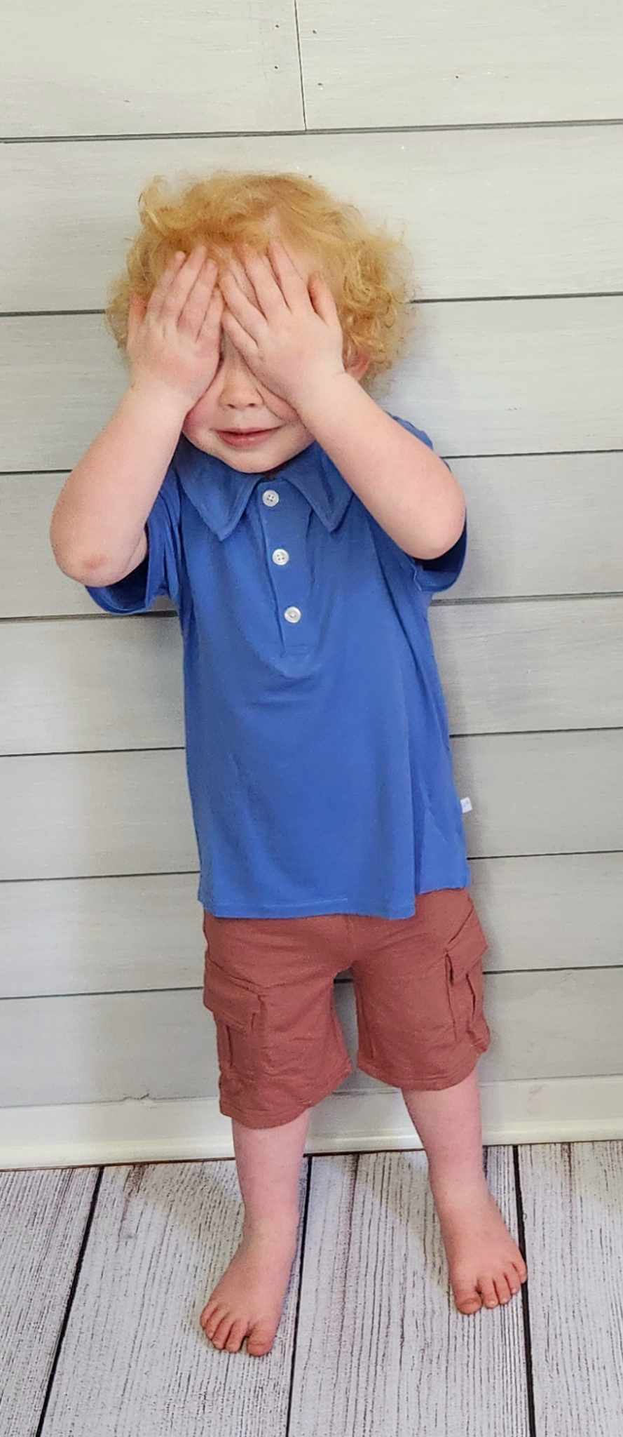 Serenity Blue Polo Shirt - Sleeve, Baby & Toddler Clothing, Hand, Finger, Standing | Everetts Place
