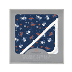 Newcastle Classics Serenity Floral Bamboo Hooded Towel Set with Washcloth for Kids - 