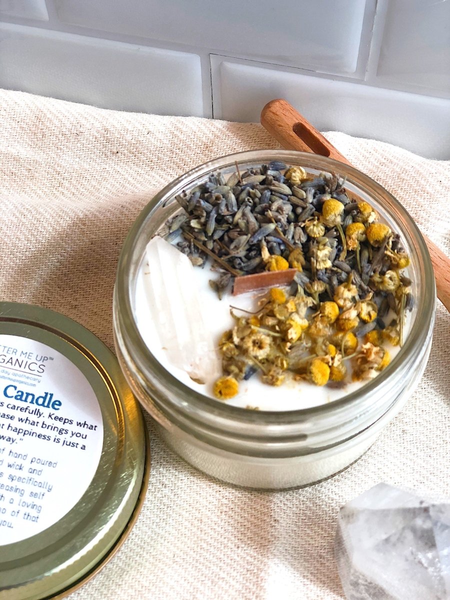 Butter Me Up Organics Serenity Organic Soy Wax Candle with Wood Wick for Peaceful Aromatherapy - 