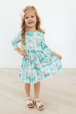 Mila & Rose ® Shamrock Sweetheart 3/4 Sleeve Pocket Twirl Dress - 