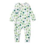 Tesa Babe Shamrock Zip Romper – Convertible Cuff Bamboo Irish SleeperEveretts Place
