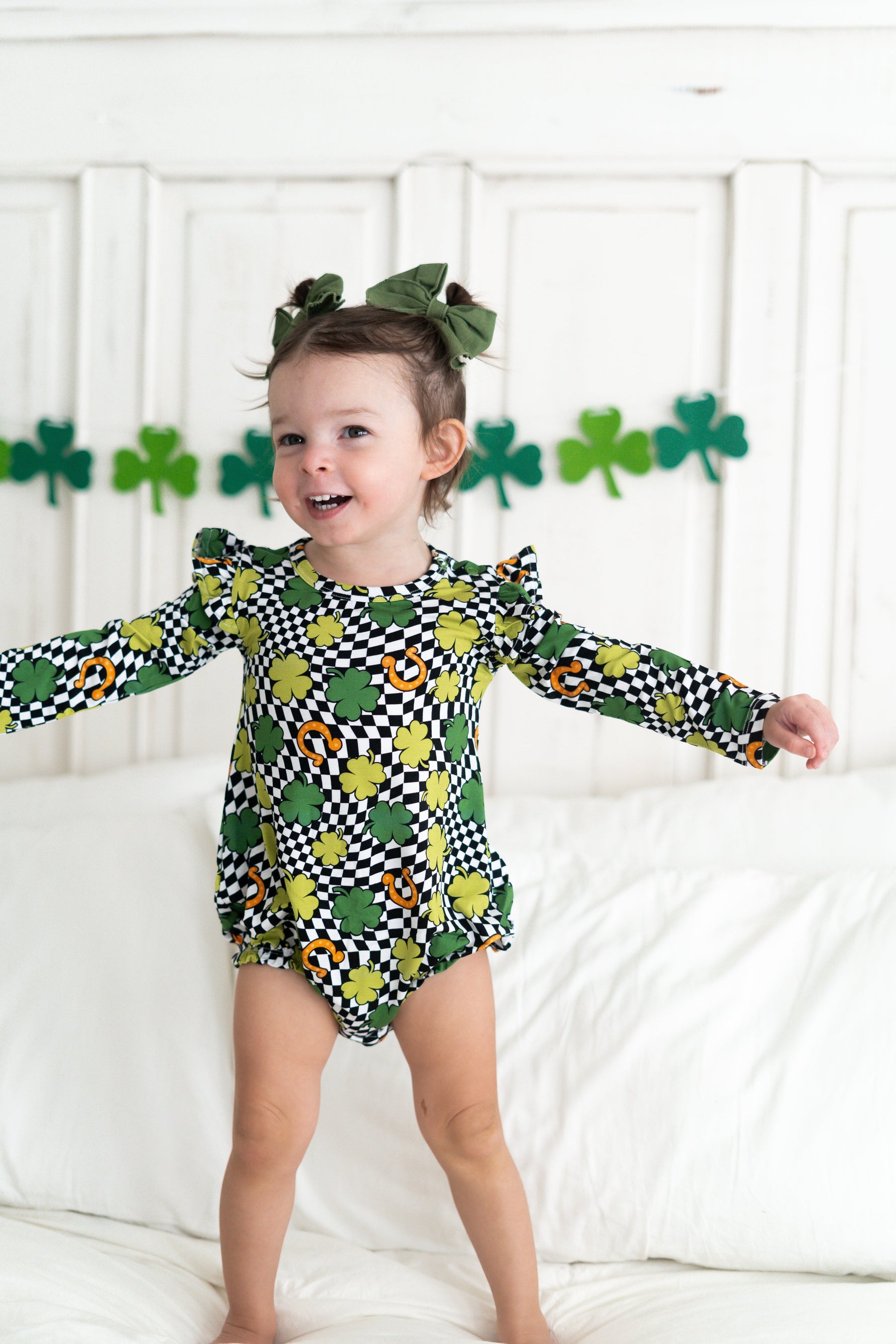 DREAM BIG LITTLE CO SHAMROCKIN' CHECKS DREAM BUBBLE ROMPEREveretts Place