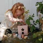 Mushie Shape Sorting Box for Kids Made in Denmark with 12 Soft Color Shapes for Fine Motor Skill Development -