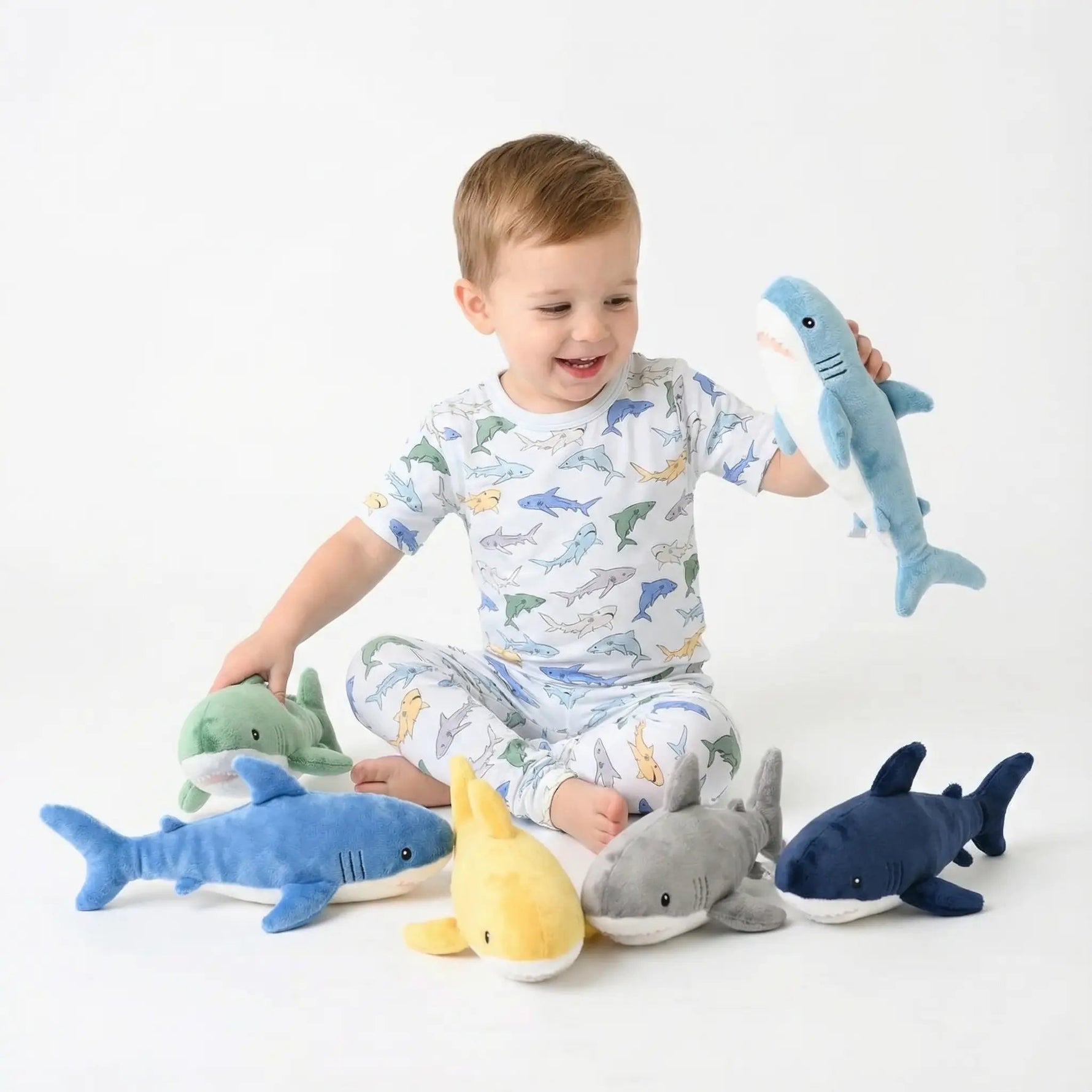 Bestaroo Shark Snuggles Bamboo Pajama Set For Kids Soft Cozy Sleepwear - 