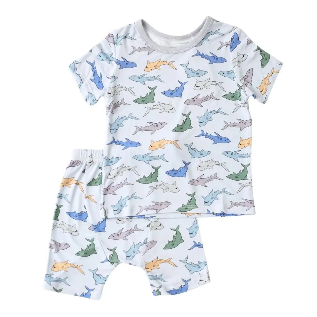 Bestaroo Shark Snuggles Bamboo Pajamas for Baby and Toddler Sleepwear - 