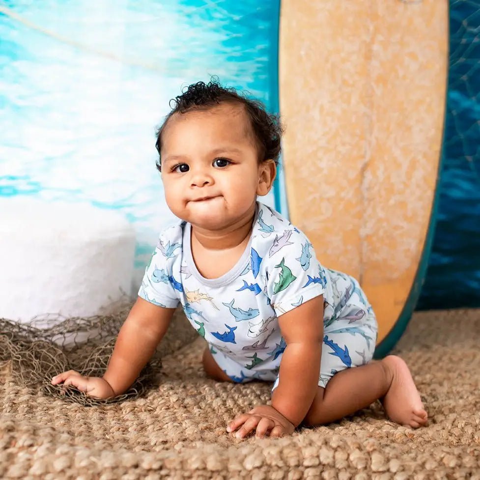 Bestaroo Shark Snuggles Bamboo Pajamas for Baby and Toddler Sleepwear - 