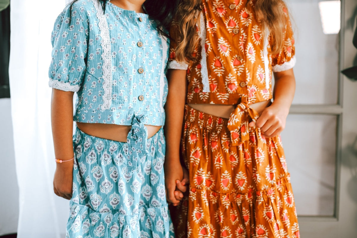 Cotton Two-Piece Set, Shaya Lehenga by Bestaroo