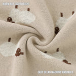 Bleu La La Sheep Knit Receiving Baby Blanket Made From 100 Percent OEKO Tex Certified Cotton - Everetts Place Boutique - 