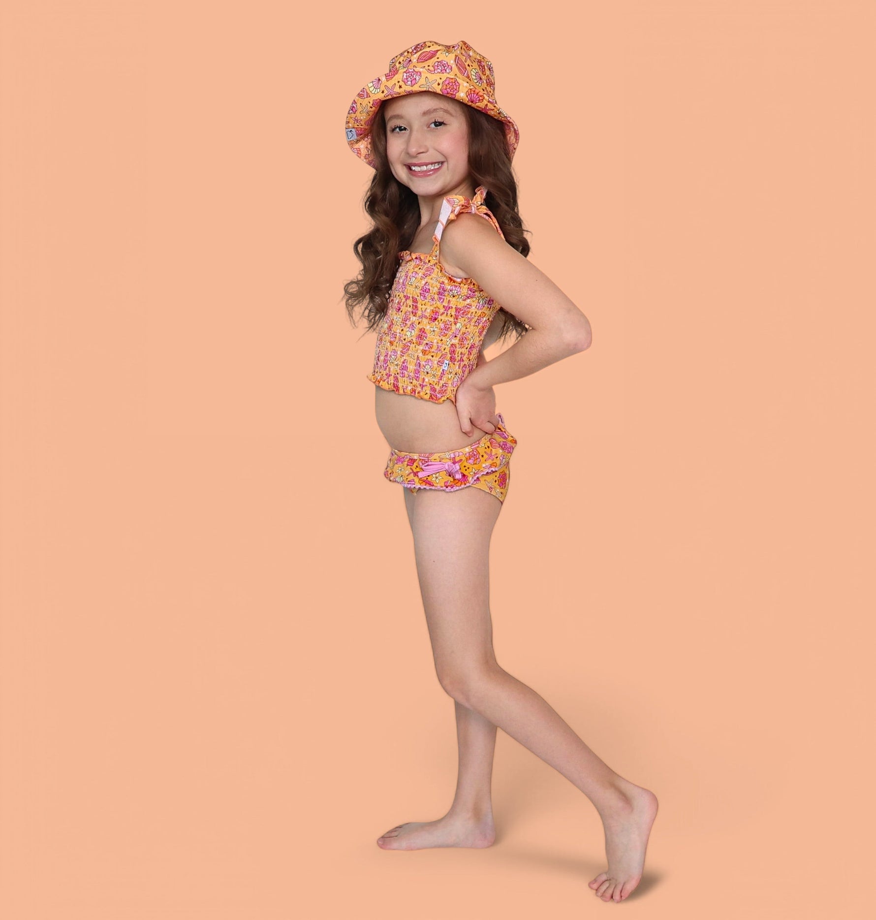 DREAM BIG LITTLE CO SHELLO SUMMER DREAM SMOCKED TANKINI TWO PIECE SWIM SUITEveretts Place