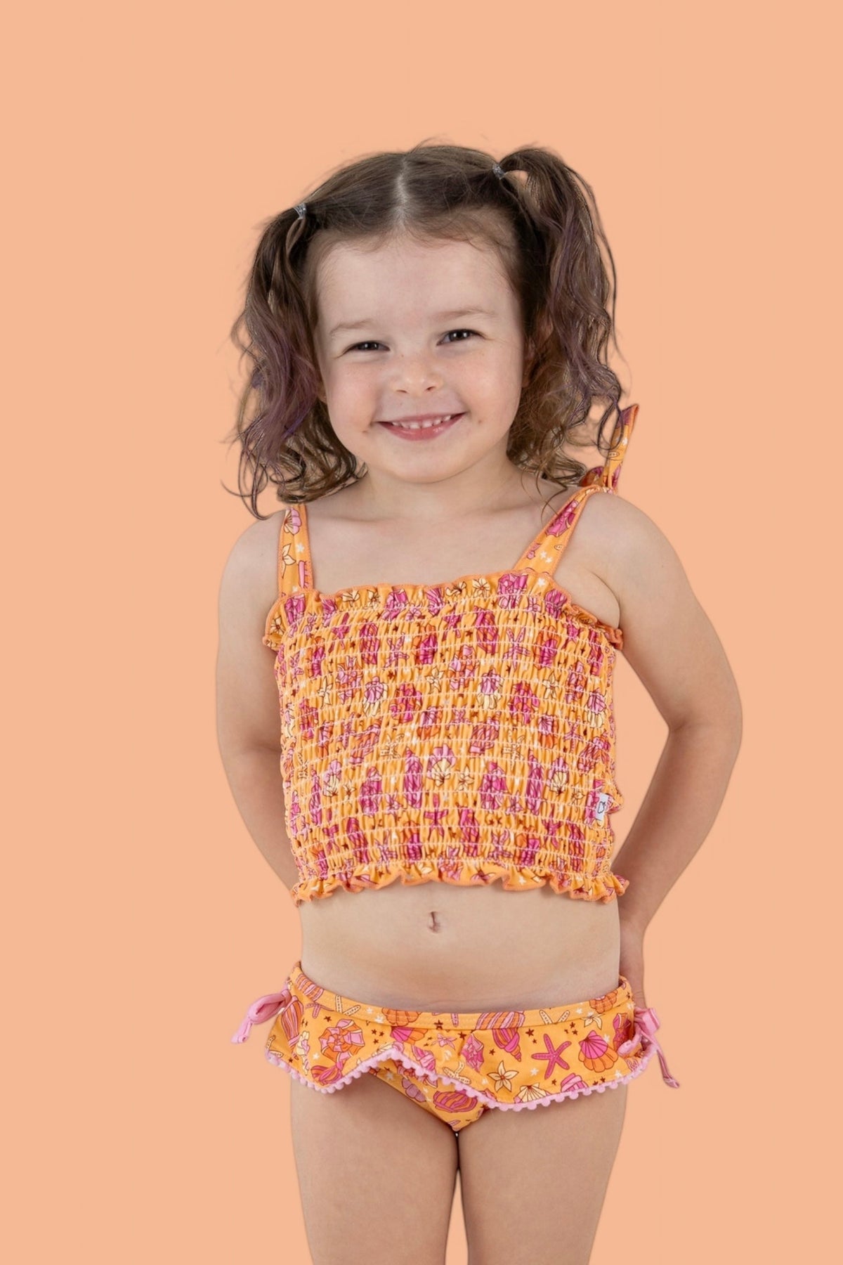 DREAM BIG LITTLE CO SHELLO SUMMER DREAM SMOCKED TANKINI TWO PIECE SWIM SUITEveretts Place