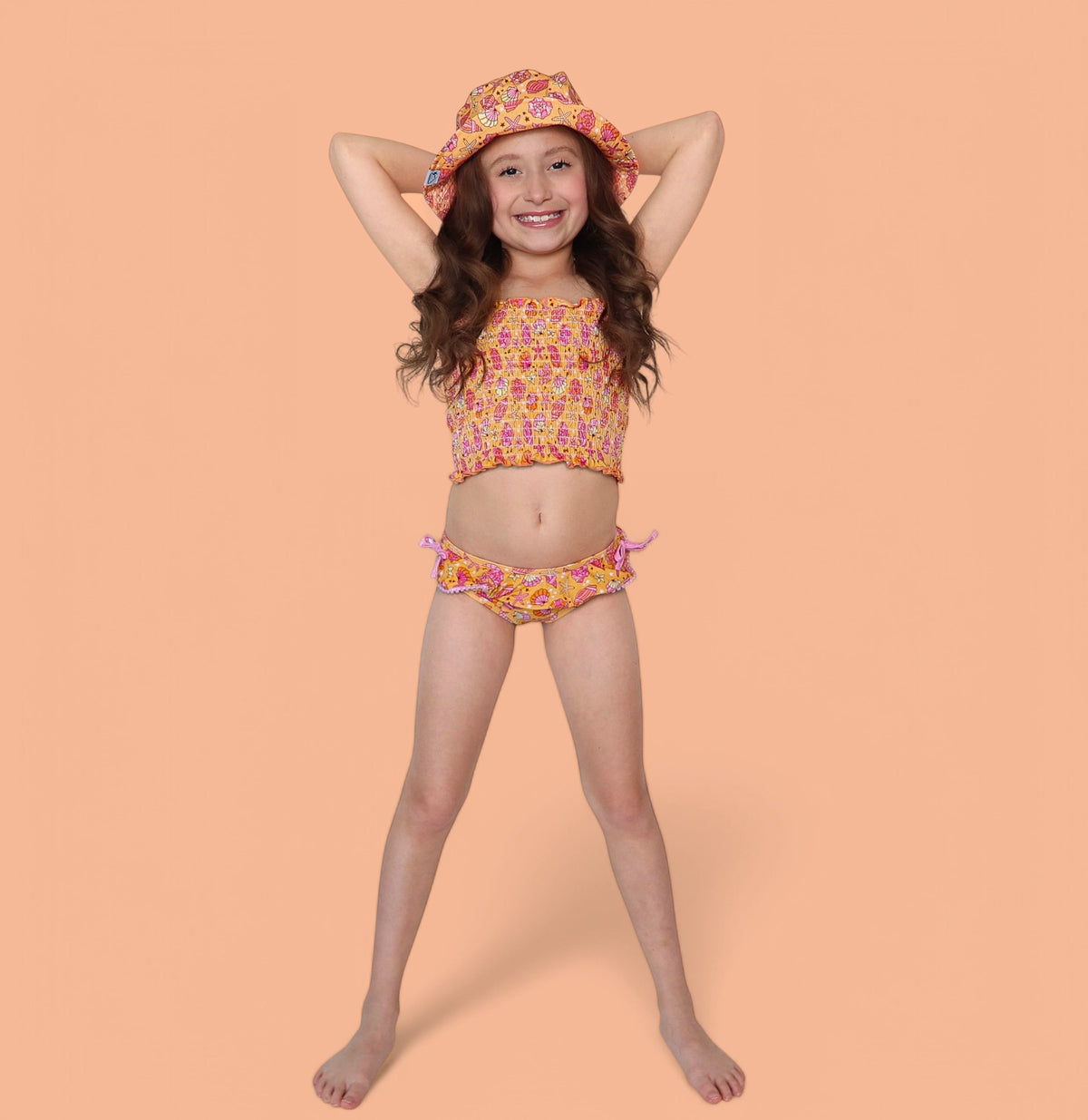 DREAM BIG LITTLE CO SHELLO SUMMER DREAM SMOCKED TANKINI TWO PIECE SWIM SUITEveretts Place