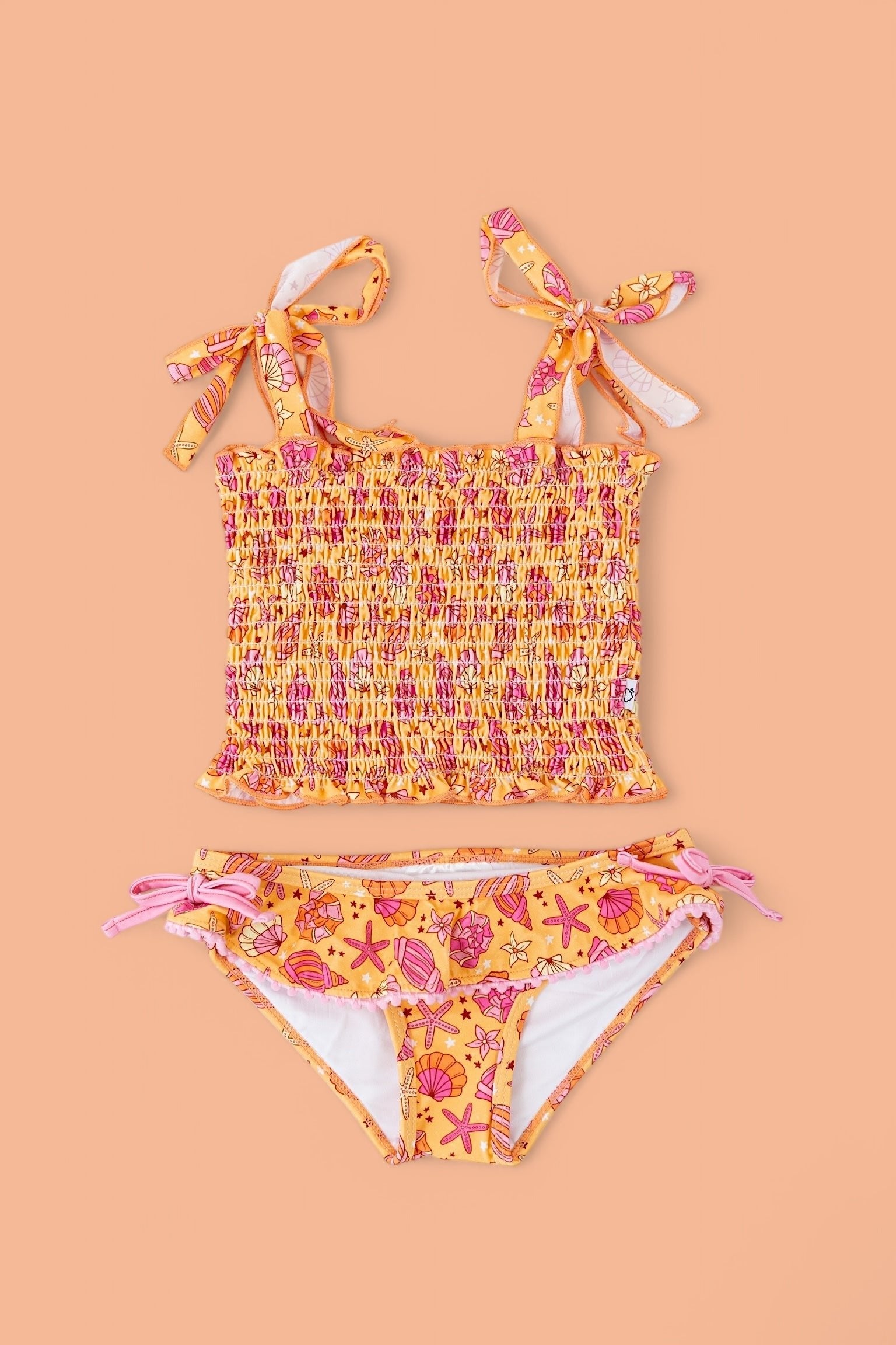 DREAM BIG LITTLE CO SHELLO SUMMER DREAM SMOCKED TANKINI TWO PIECE SWIM SUITEveretts Place