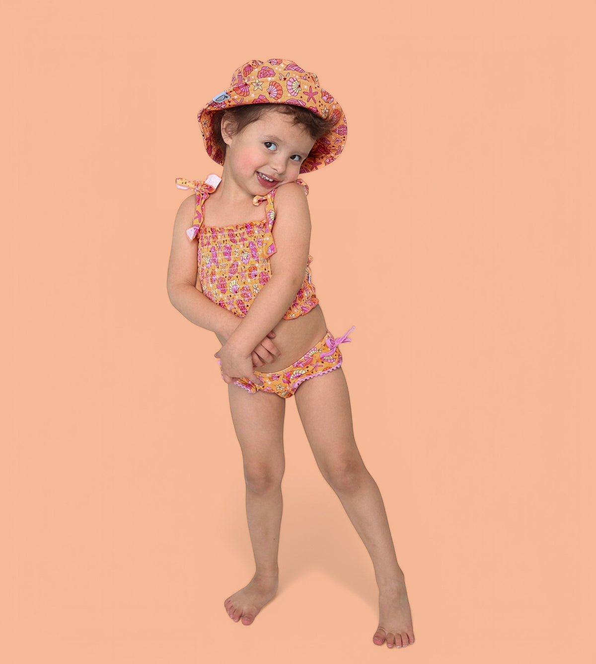 DREAM BIG LITTLE CO SHELLO SUMMER DREAM SMOCKED TANKINI TWO PIECE SWIM SUITEveretts Place