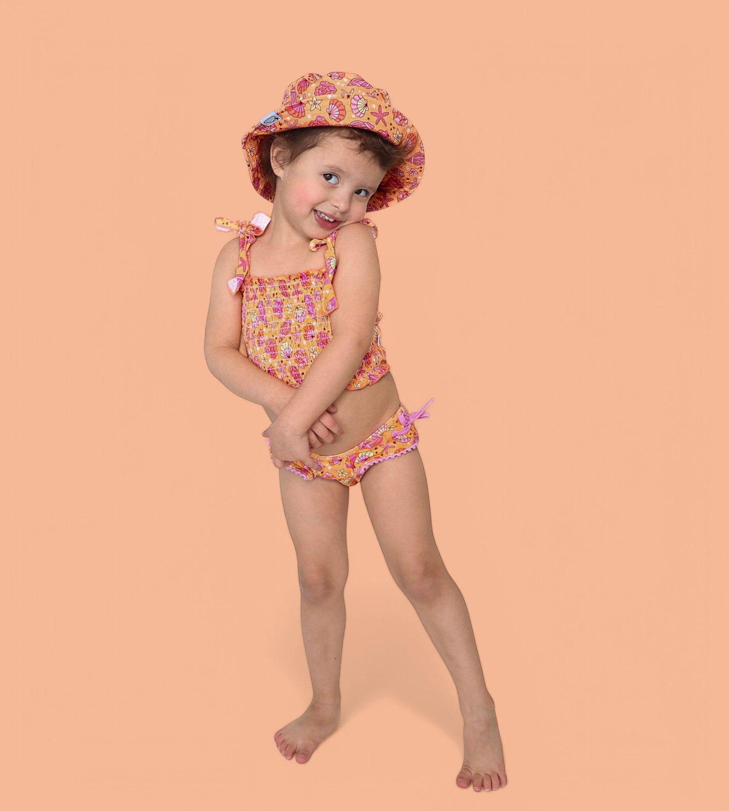 DREAM BIG LITTLE CO SHELLO SUMMER DREAM SMOCKED TANKINI TWO PIECE SWIM SUITEveretts Place