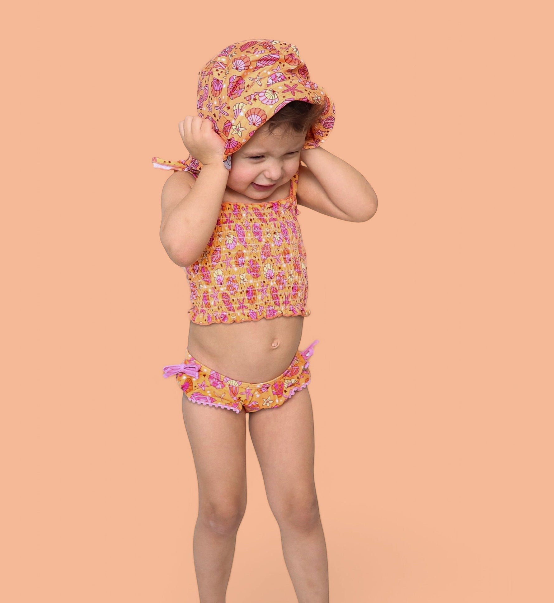 DREAM BIG LITTLE CO SHELLO SUMMER DREAM SMOCKED TANKINI TWO PIECE SWIM SUITEveretts Place