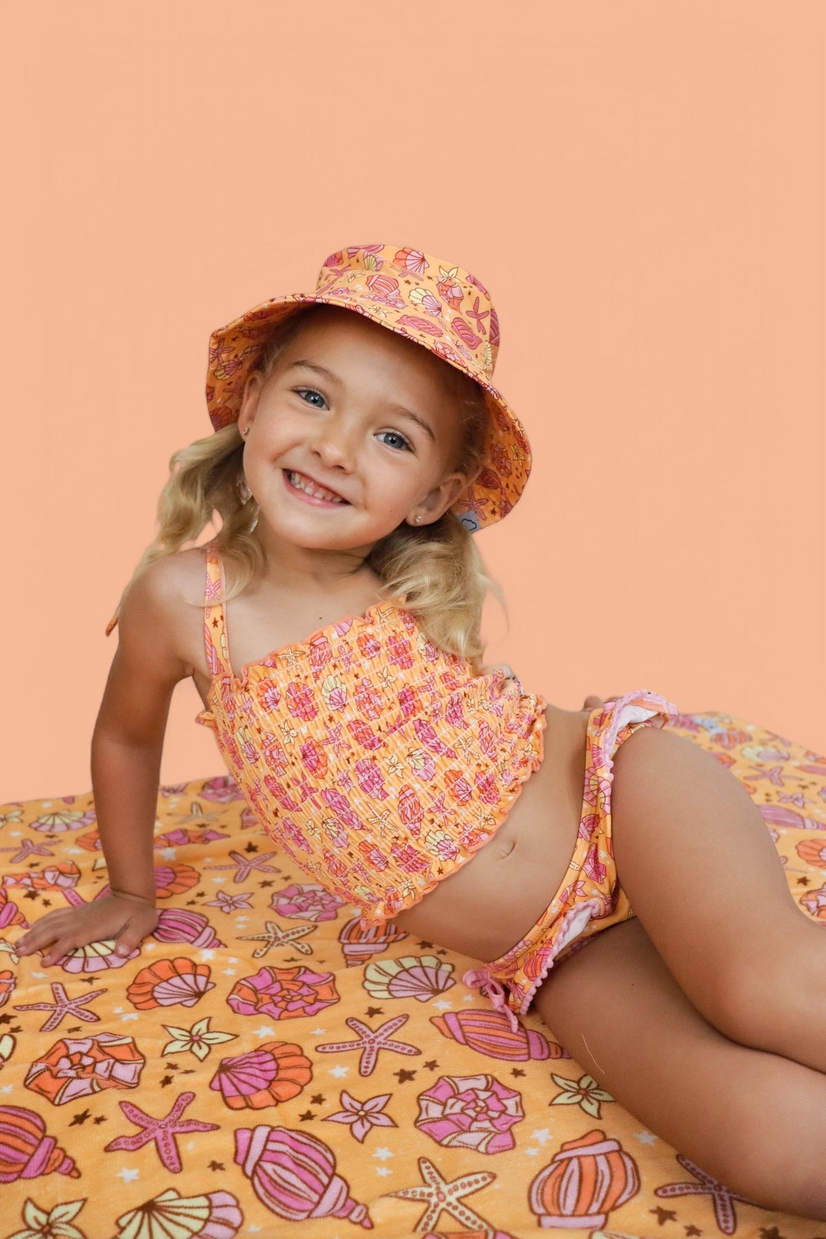 DREAM BIG LITTLE CO SHELLO SUMMER DREAM SMOCKED TANKINI TWO PIECE SWIM SUITEveretts Place