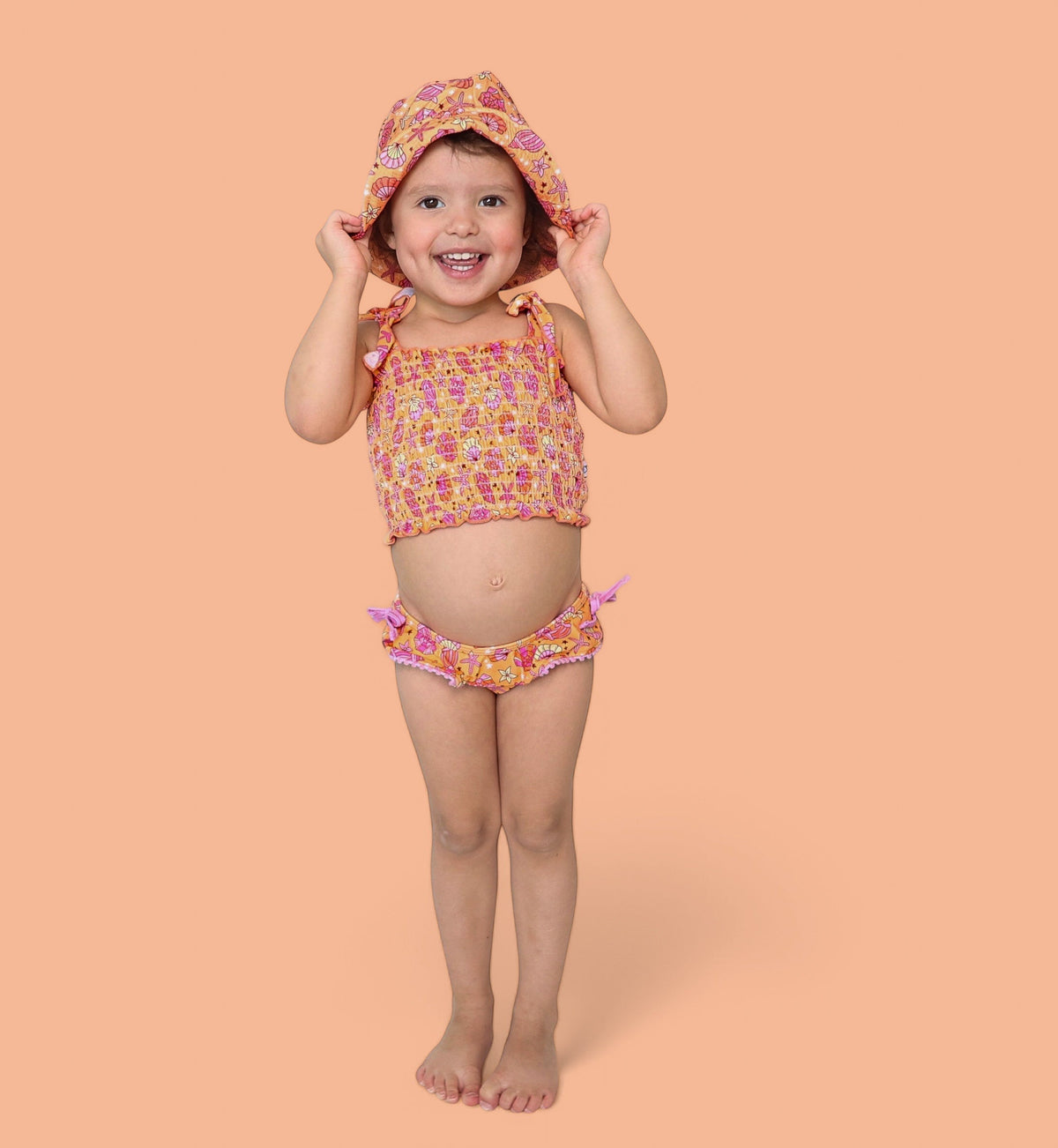 DREAM BIG LITTLE CO SHELLO SUMMER DREAM SMOCKED TANKINI TWO PIECE SWIM SUITEveretts Place