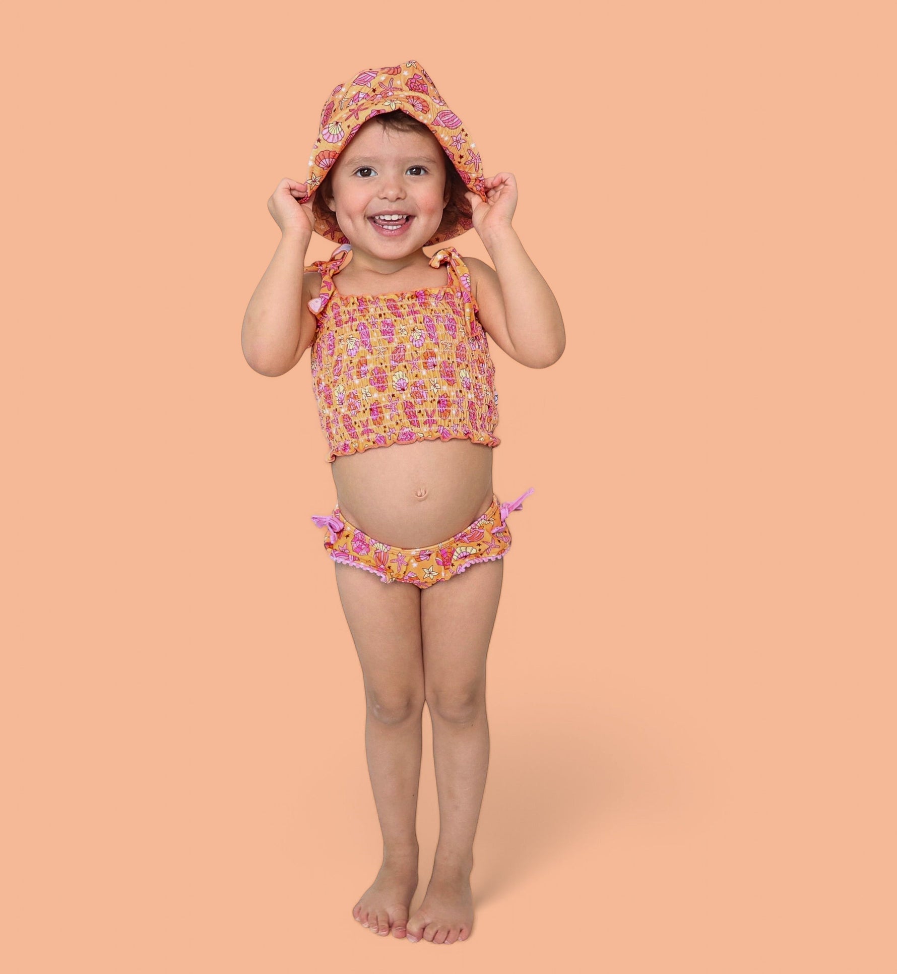 DREAM BIG LITTLE CO SHELLO SUMMER DREAM SMOCKED TANKINI TWO PIECE SWIM SUITEveretts Place