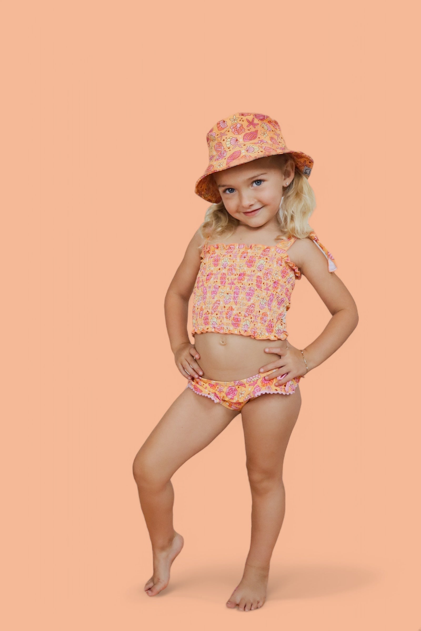 DREAM BIG LITTLE CO SHELLO SUMMER DREAM SMOCKED TANKINI TWO PIECE SWIM SUITEveretts Place