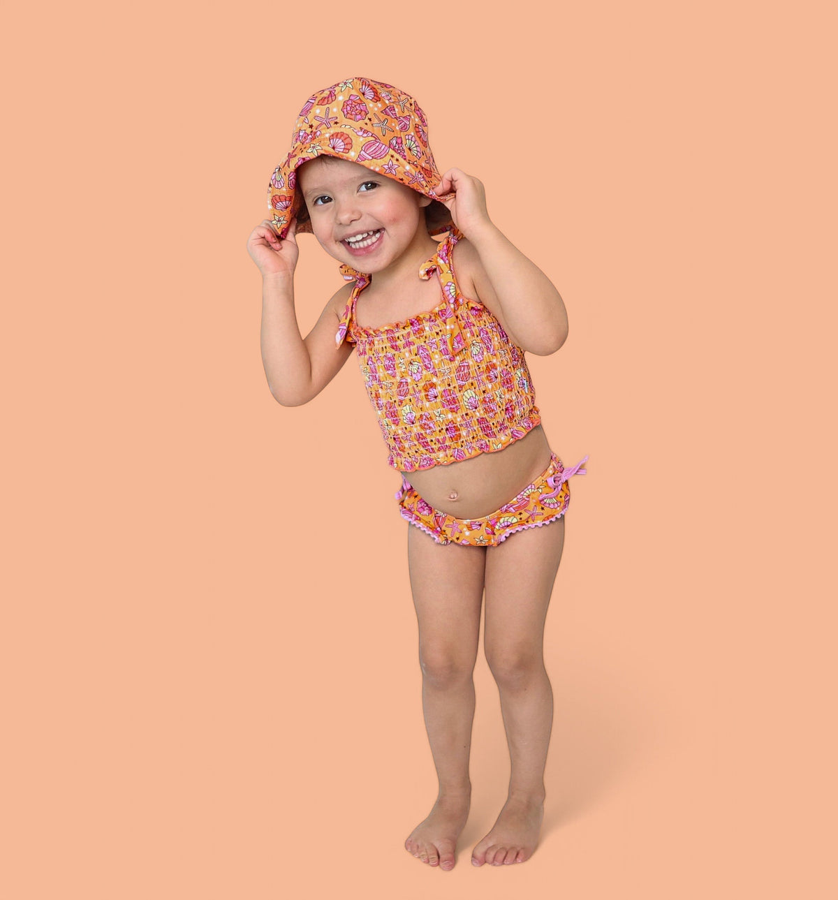 DREAM BIG LITTLE CO SHELLO SUMMER DREAM SMOCKED TANKINI TWO PIECE SWIM SUITEveretts Place