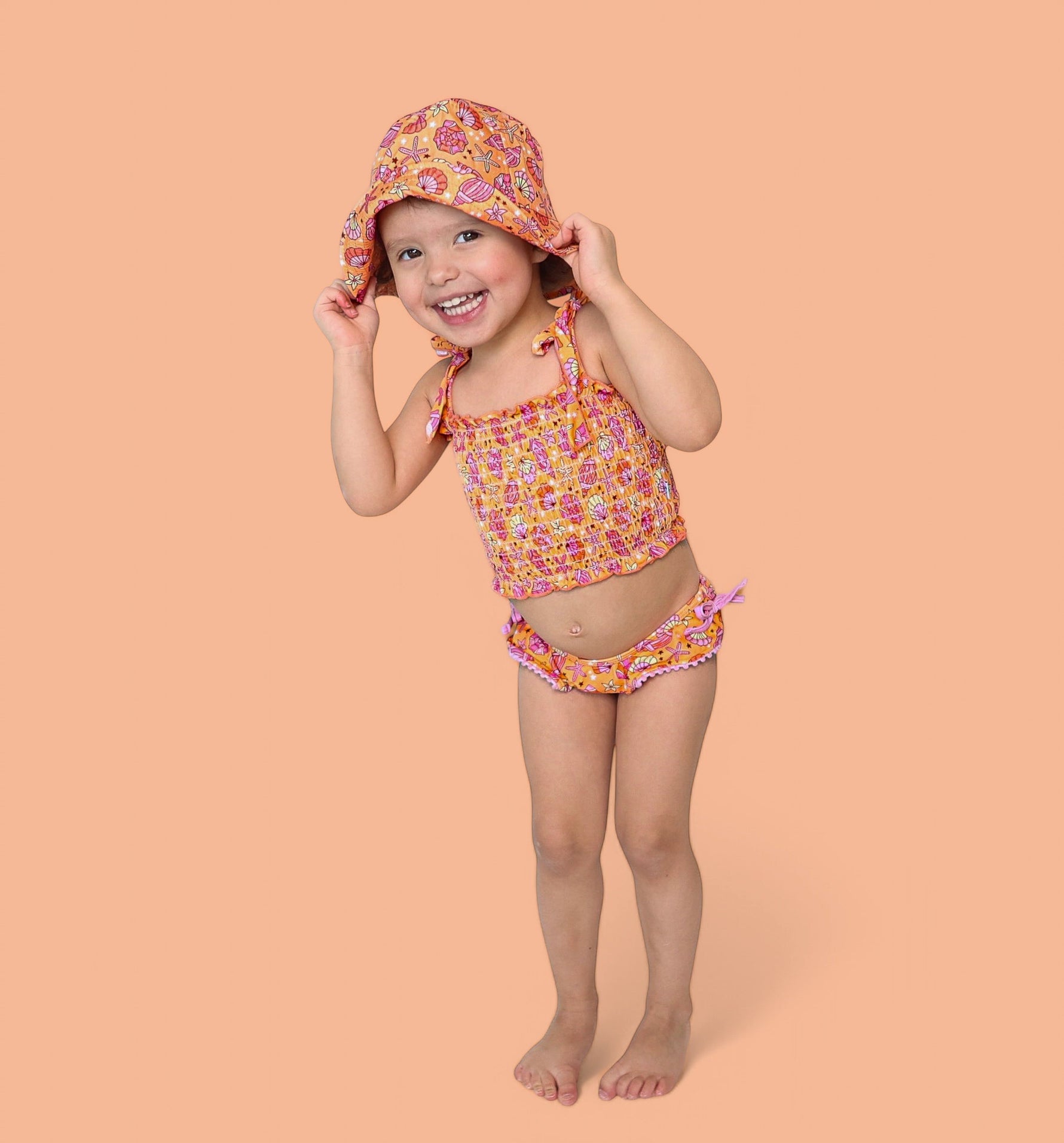 DREAM BIG LITTLE CO SHELLO SUMMER DREAM SMOCKED TANKINI TWO PIECE SWIM SUITEveretts Place