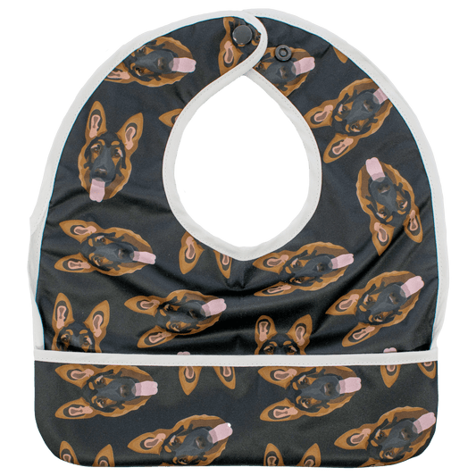 Shepard Flip Bib with Pocket for Food and Drool Machine Washable Water Resistant Cloth Diaper Material Texas Tushies