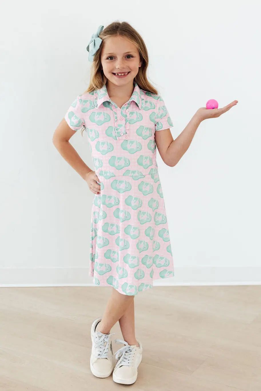 She's on the Green S/S Polo Dress - Collar, Dress, One-piece garment, Day Dress, Pink | Everetts Place