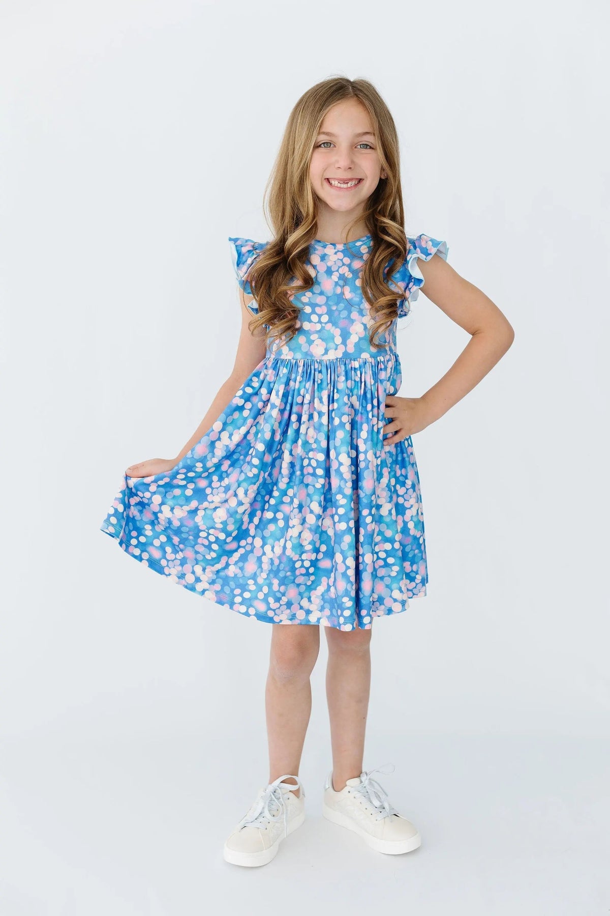 Mila & Rose ® Shimmer & Shine Flutter Sleeve Twirl Dress - 