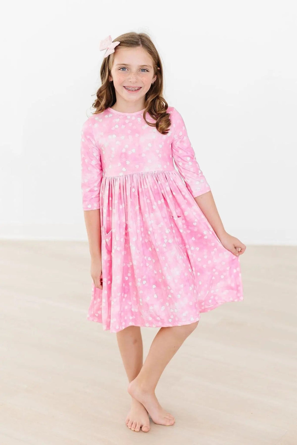 Mila & Rose ® Shine Bright 3/4 Sleeve Pocket Twirl Dress - 