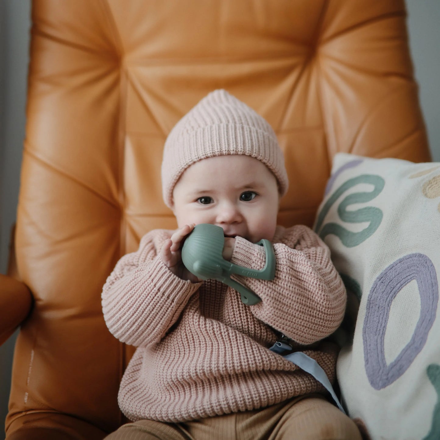 No Drop Cactus Teether Dried Thyme 100 Percent Food Grade Silicone Mushie