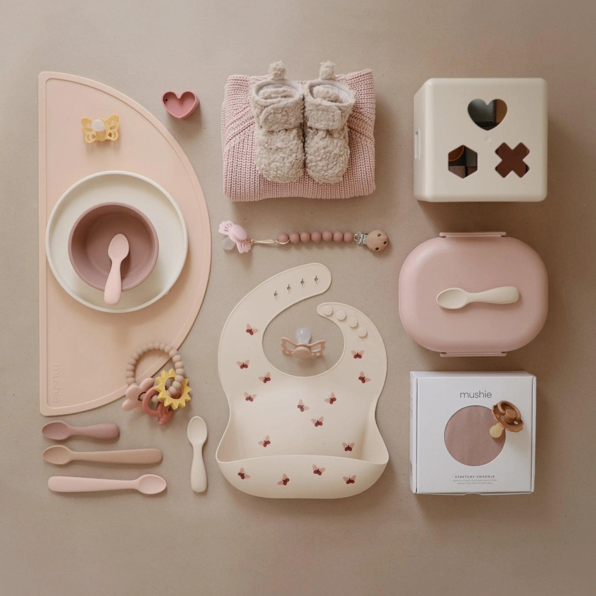 Nature Teething Ring with Sensory Charms and Soothing Textures Mushie