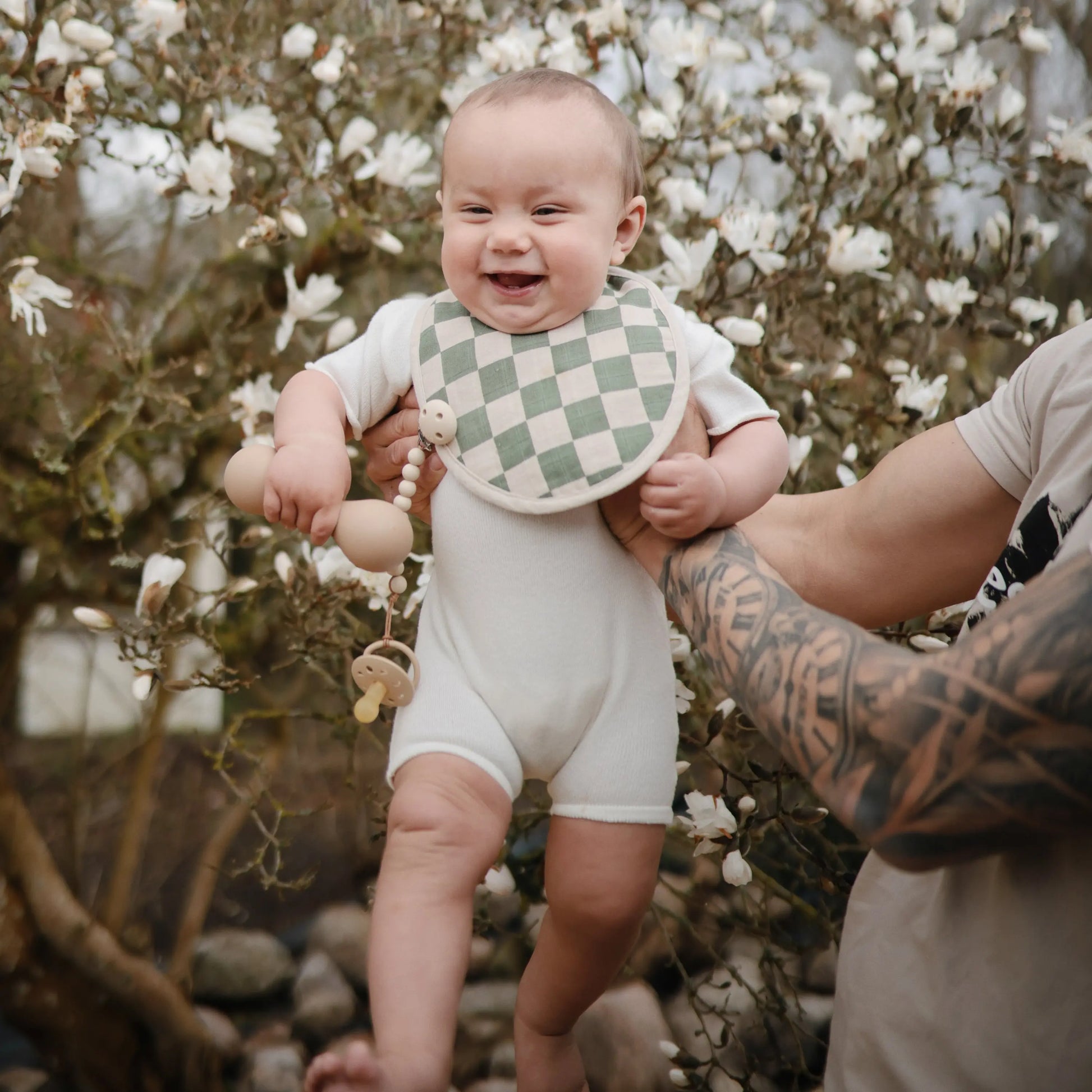Muslin Bibs for Babies with Dual Snap Closure - Soft and Absorbent Multi-Layered Design Mushie