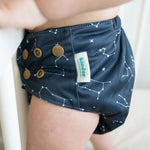 Kinder Cloth Diaper Co. Space and Sky: Essentials Pocket Cloth Diaper with Athletic Wicking Jersey, Grows with your Baby