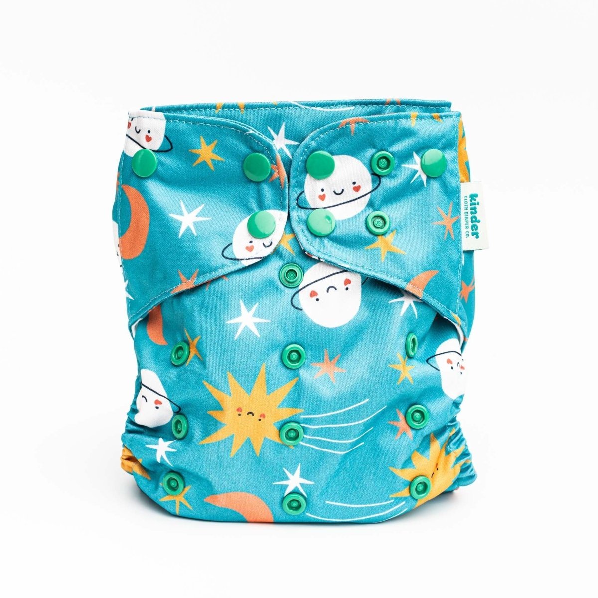Kinder Cloth Diaper Co. Space and Sky: Essentials Pocket Cloth Diaper with Athletic Wicking Jersey, Grows with your Baby