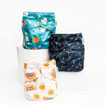 Kinder Cloth Diaper Co. Space and Sky: Essentials Pocket Cloth Diaper with Athletic Wicking Jersey, Grows with your Baby
