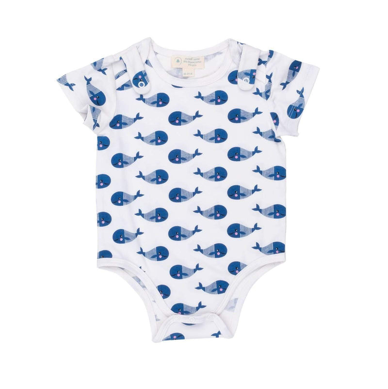 Short Sleeve Bodysuit + Bib - Blue Whale - Everetts Place: Online Boutique - Baby Clothing