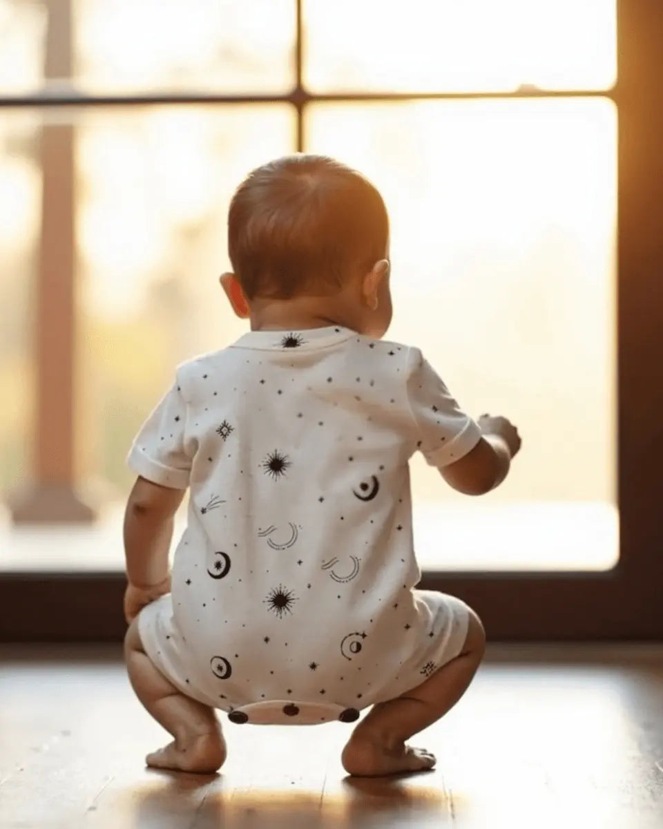 Finn + Emma short sleeve romper | celestial - 