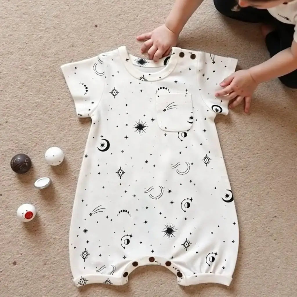 Finn + Emma short sleeve romper | celestial - 