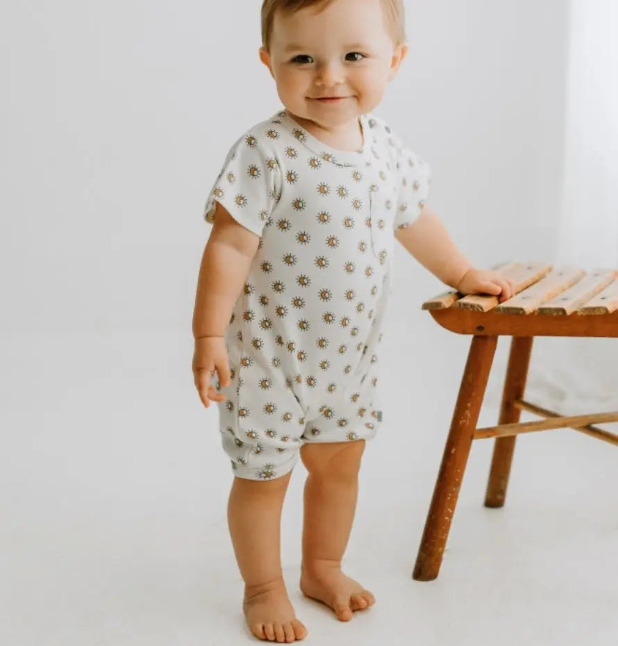 Finn + Emma short sleeve romper | sun - 