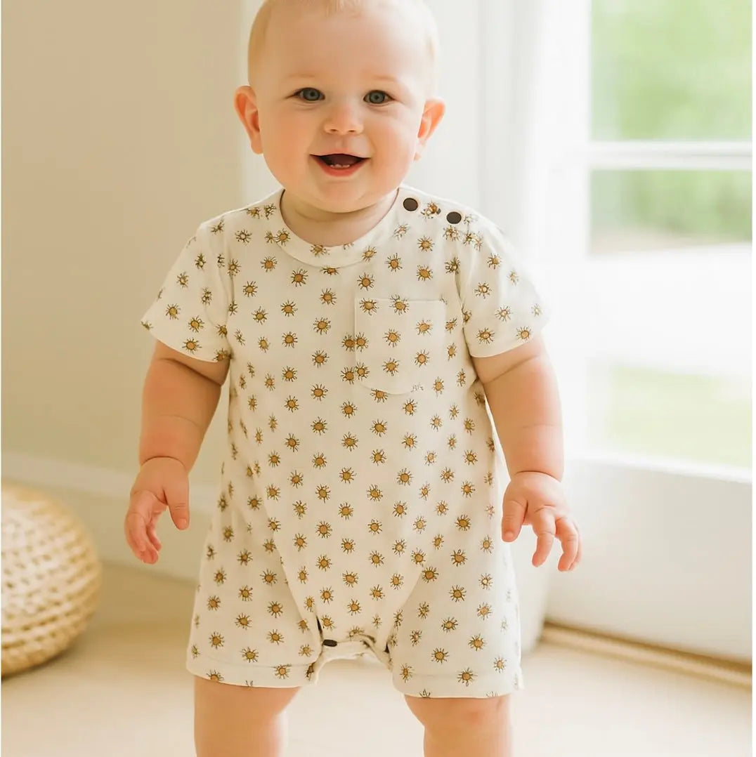 Finn + Emma short sleeve romper | sun - 